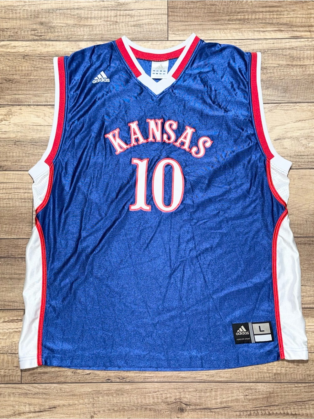 Kansas Jayhawks Vintage Y2K March Madness Retro Nylon Basketball Jersey Mens L